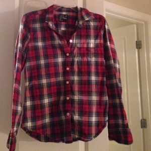 Red plaid shirt.