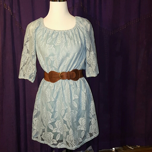 Floral Blue Knit Dress