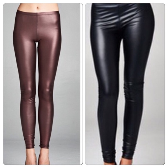 Liquid Faux Leather Leggings - Picture 2 of 4