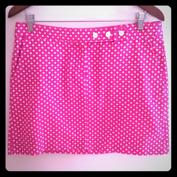 J. Crew Pink and White Mini Skirt