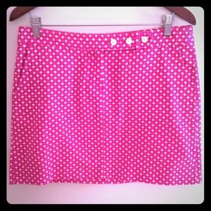 J. Crew Pink and White Mini Skirt