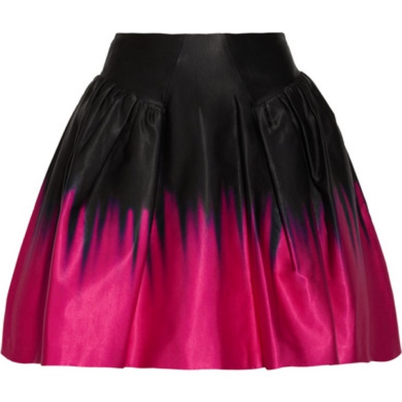 MILLY Karina Fuchsia Degrade Sateen Mini Skirt 6 - Picture 4 of 5