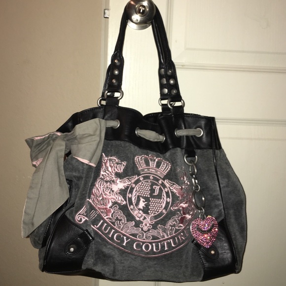 Juicy Couture Gray Velour Daydreamer Handbag