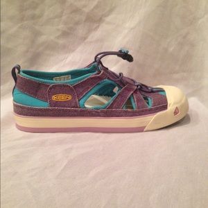 Purple and blue keen shoes