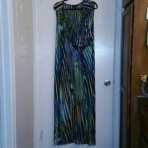 Beautiful multicolored green and brown dress