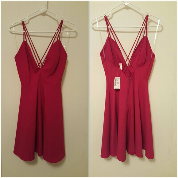 Strappy red dress