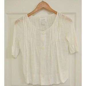 Anthropologie Deletta white short sleeve cardigan