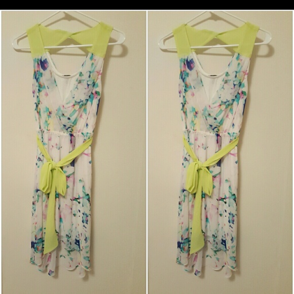 Water color high low dress