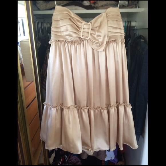 ABS Allen Schwartz Strapless Silk Dress