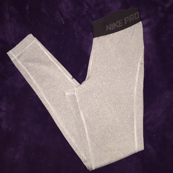 Grey Nike Pro fleece lined tights