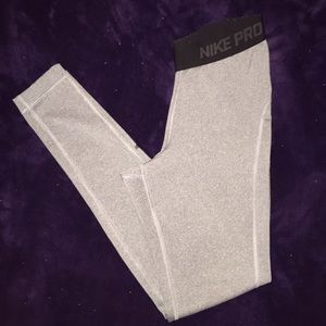 Grey Nike Pro fleece lined tights