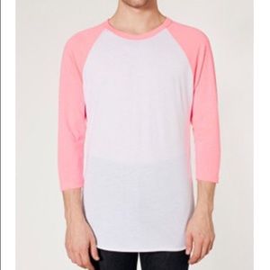 American Apparel Neon Pink Raglan