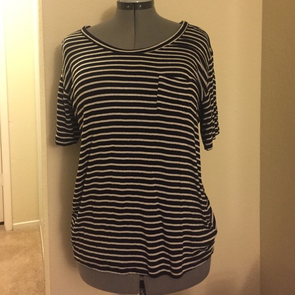 Brandy Melville Tops - Brandy Melville black and white stripe shirt