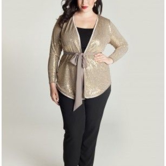 Jackets & Blazers - GOLD SEQUIN CARDIGAN