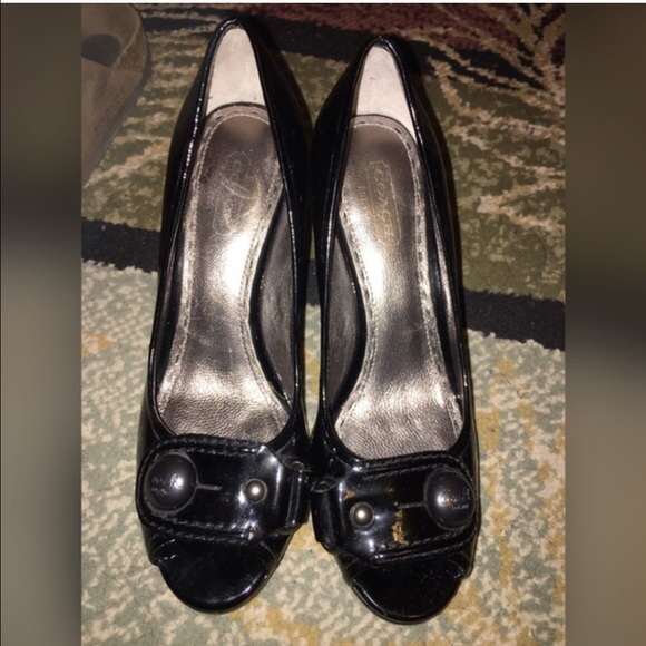 Black Coach Patent Leather Heels
