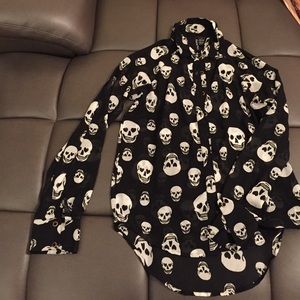Black and White Skull Blouse Size M