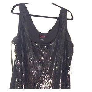 Black sequin, long tank