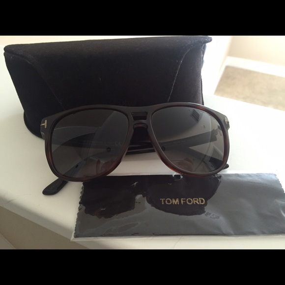 Tom Ford Havana Lennon Plastic Aviator Sunglasses
