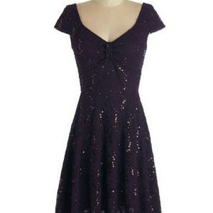 Purple Lace & Sequin Party Dress