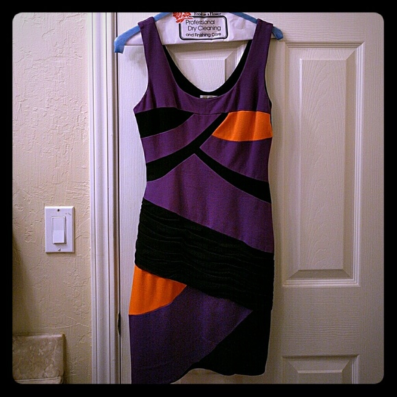 Renvy purple, black, and orange dress Small