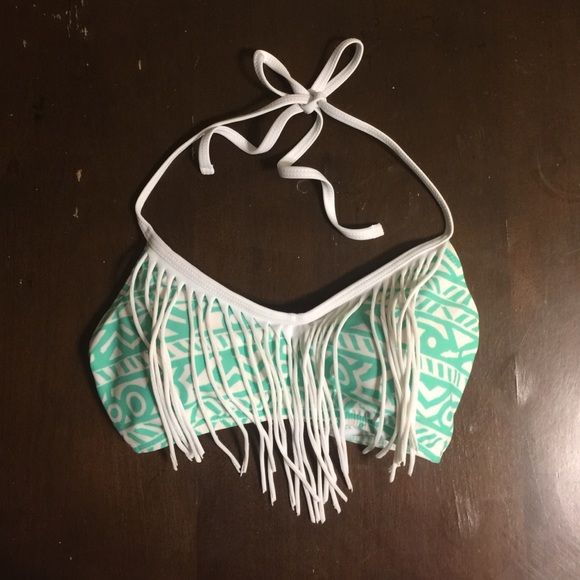 LA Hearts Fringe Bikini Top