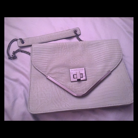 BCBGeneration Snake Embossed Clutch Mint Color