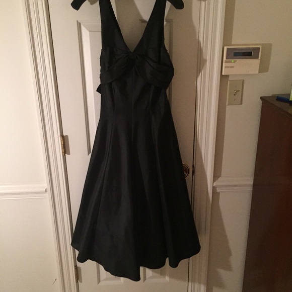 Black Cocktail Dress With Large Bow - Picture 2 of 4