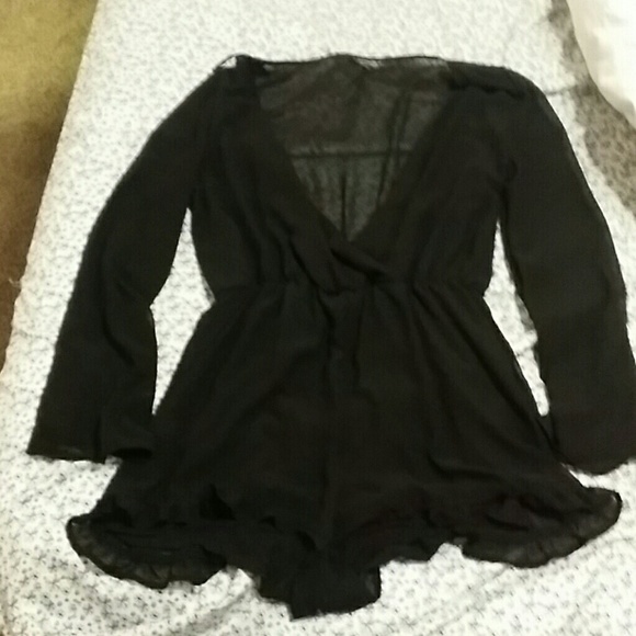 Black sheer romper