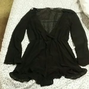 Black sheer romper