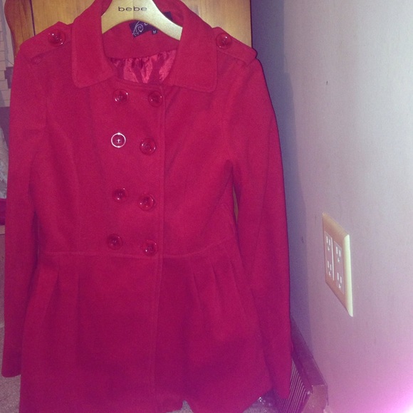 Cherry Red Pea Coat
