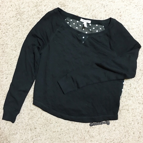 Aeropostale Sweaters - Aeropostale Polkadot-Back Black Sweater