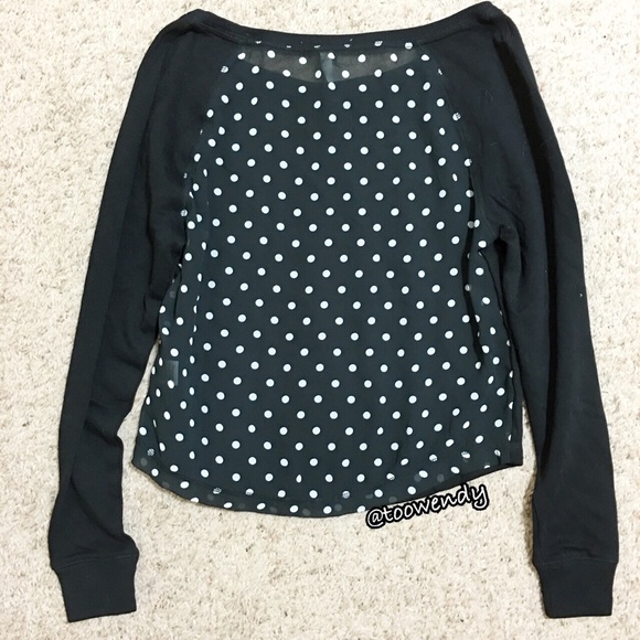 Aeropostale Polkadot-Back Black Sweater - Picture 2 of 2