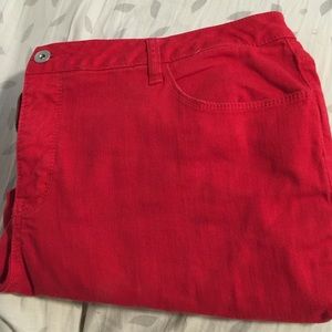 Red Skinny Ankle Jeans