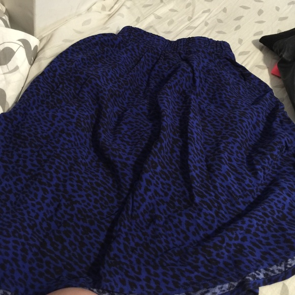 Torrid Blue/Black Cheetah Print Skater Skirt