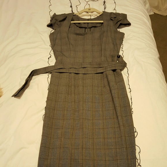 Grey Plaid Galaxy-Inspired Fitted Dress