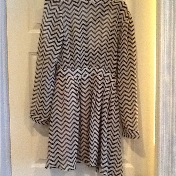 Black and white chevron dress