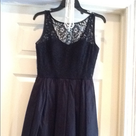 Black lace a line dress
