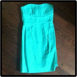 Max and Cleo Turquoise Strapless dress. Size 4