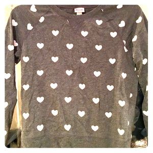 Grey heart print sweatshirt