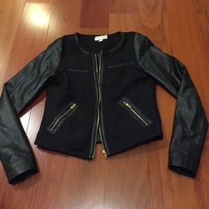 💕FINAL SALE💕Faux Leather & Tweed Jacket