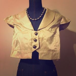 Gold crop button up vest from Charming Charlie XL
