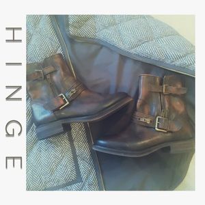 BRAND NWOT "HINGE" GENUINE LEATHER BOOTS • 6.5