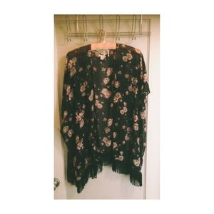 ONE DAY SALE! Sheer, Black floral kimono!