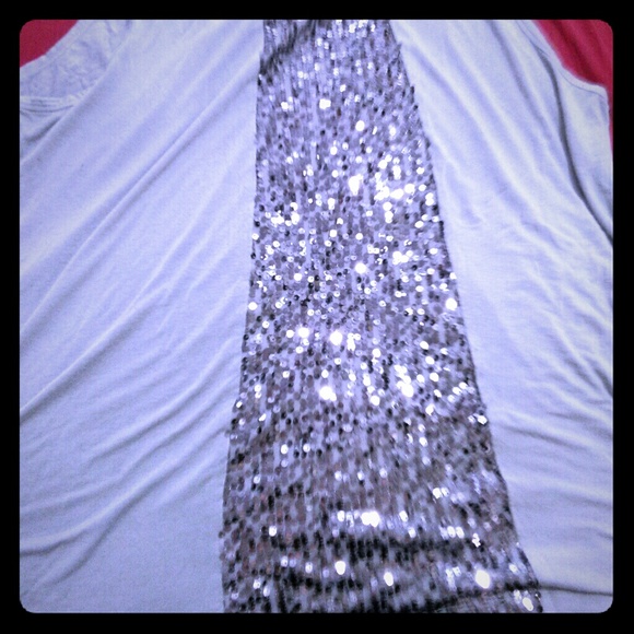Grey sequined tank