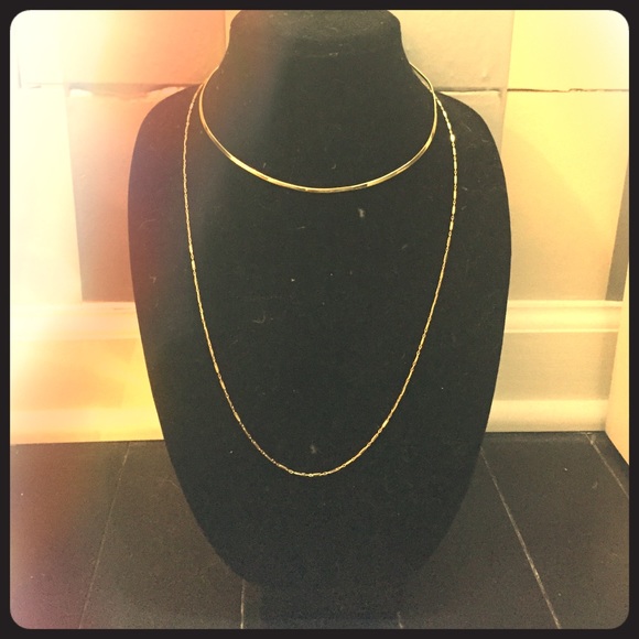 Jennifer Zuener gold double layer necklace