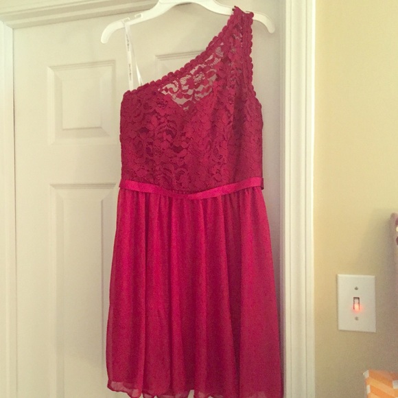 David's Bridal, Wine Red, One shouldered dress