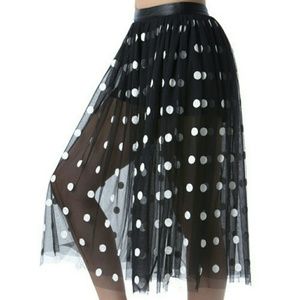 Sheer Polka Dot Midi Dress