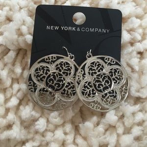 New York & Company Silver medallion earrings!