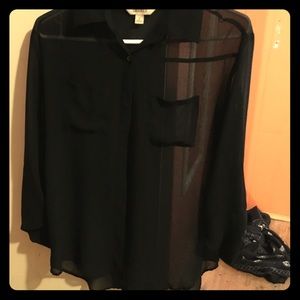 Black chiffon material blouse