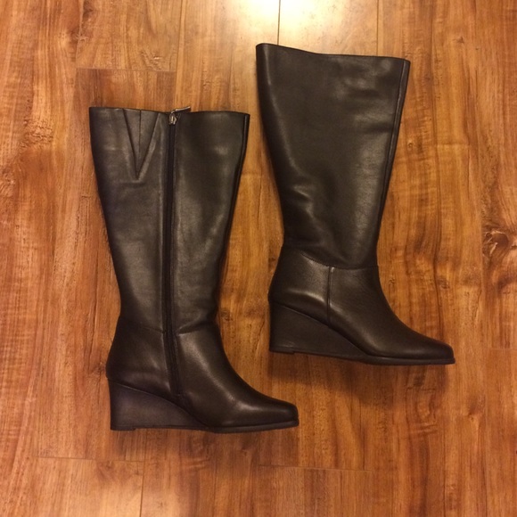 Ros Hommerson Black Leather Boots - Picture 1 of 4